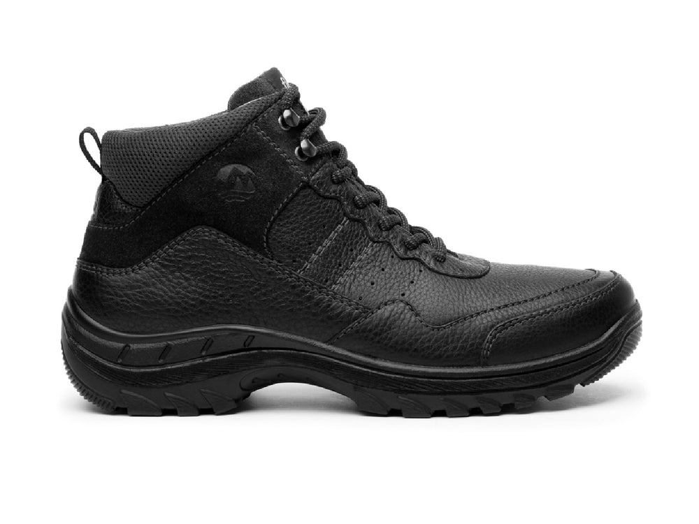 Botas Flexi Freeland Country para hombre en color negro, de cuero con suela robusta y cordones.