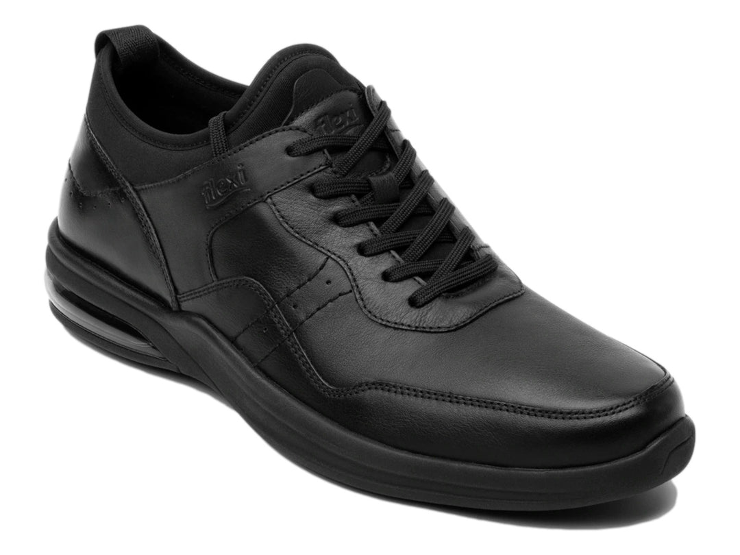 Zapato casual Flexi para hombre en color negro con suela amortiguada