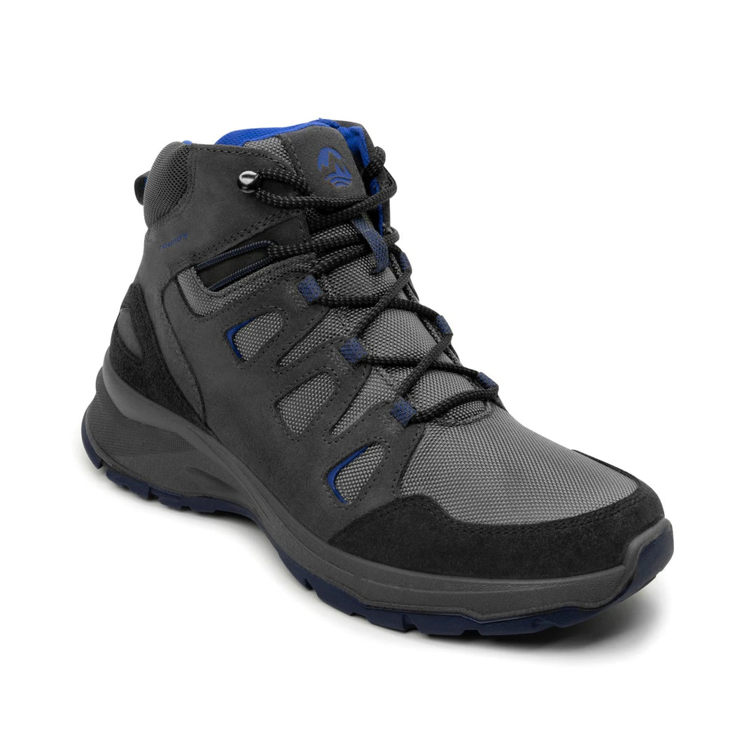 Botas deportivas Flexi Frey para hombre en color gris con detalles en azul y suela robusta.