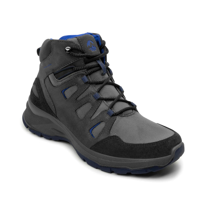 Botas deportivas Flexi Frey para hombre en color gris con detalles en azul y suela robusta.