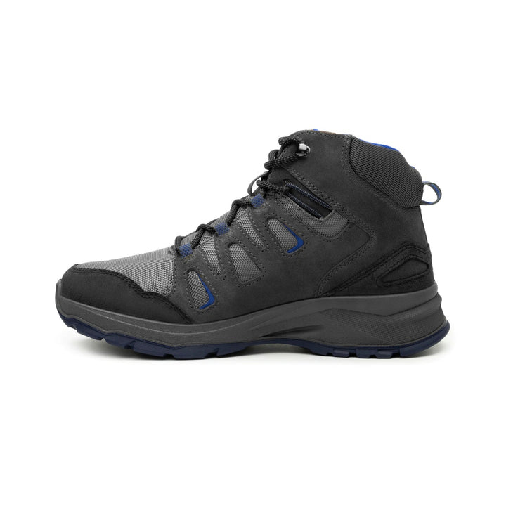 Botas deportivas Flexi Frey para hombre en color gris con detalles en azul y suela robusta.