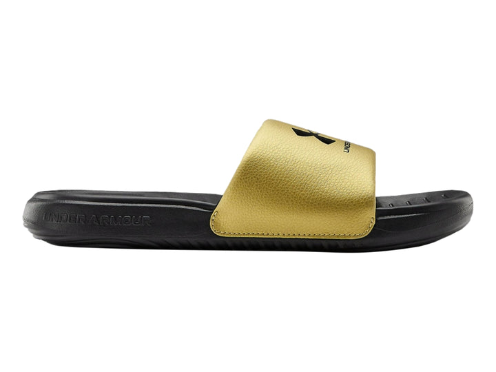 Sandalias Under Armour Ansa Fix SL Negro y Dorado para Mujer