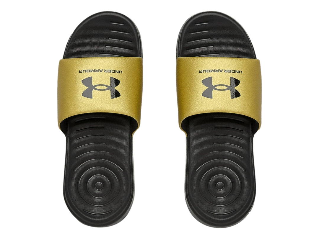 Sandalias Under Armour Ansa Fix SL Negro y Dorado para Mujer