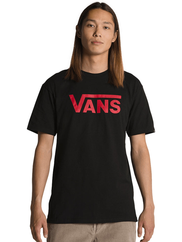 Playera Vans Classic Negro con Logo Rojo