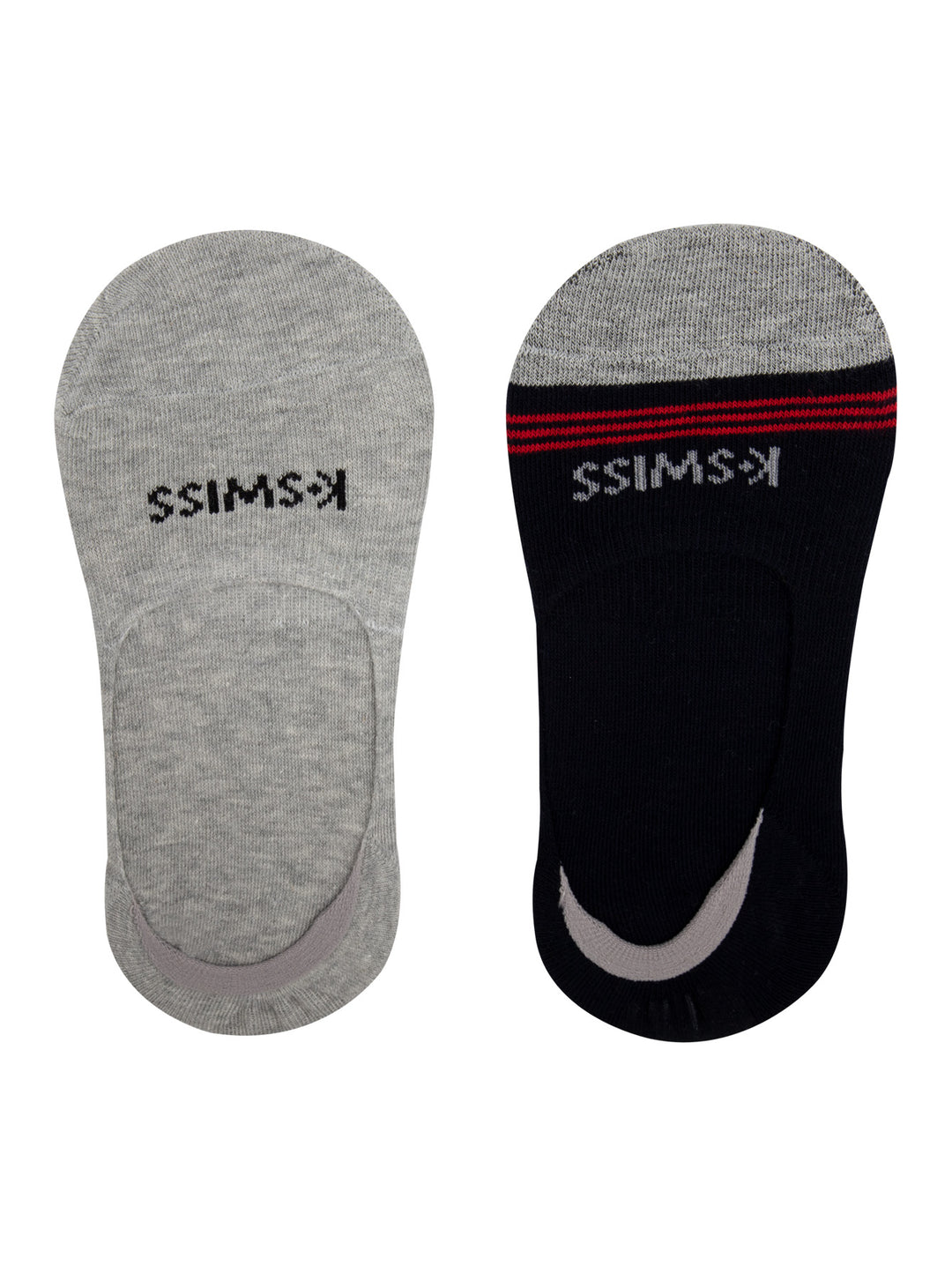 Par de calcetas protectoras de pie K-Swiss en colores gris y negro.