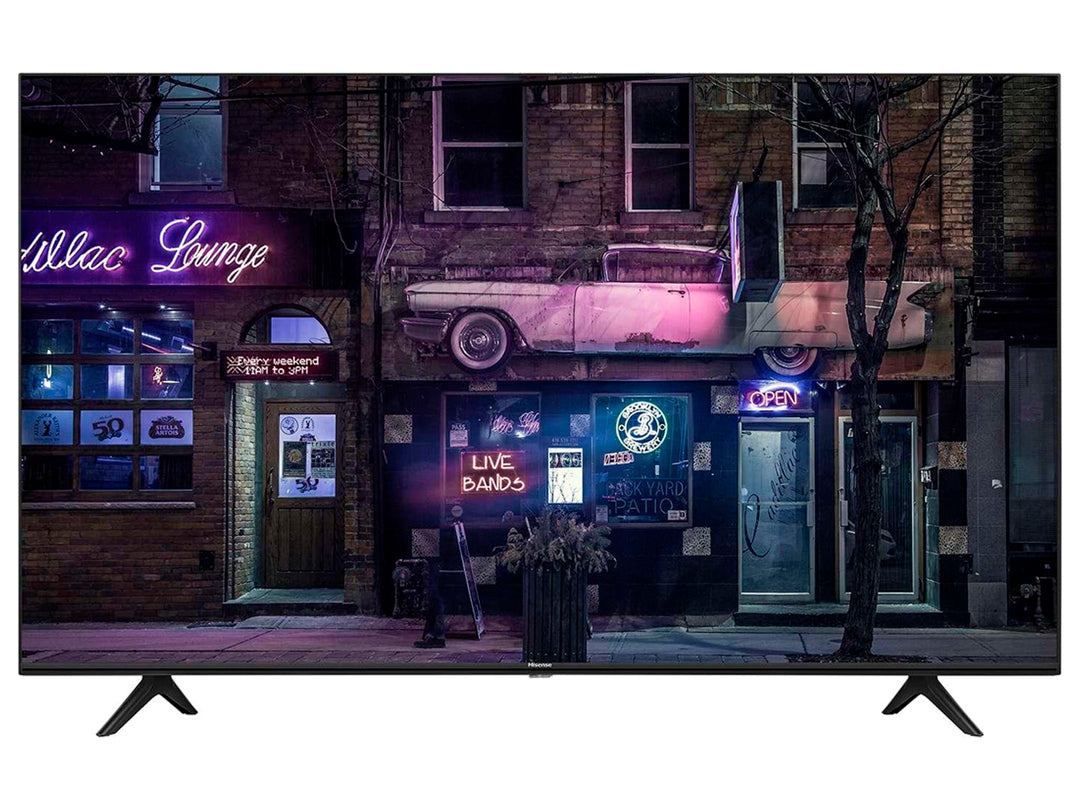 Televisor Smart TV Hisense de 58 pulgadas color negro con pantalla plana y soporte minimalista.
