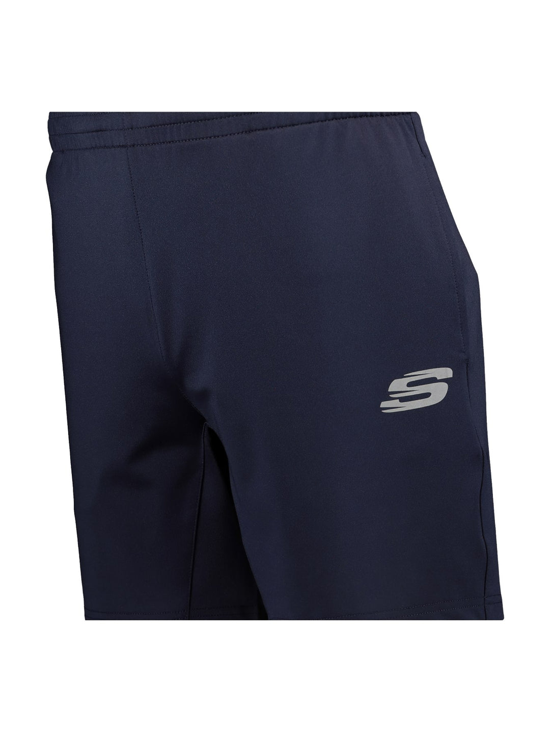Short deportivo Skechers en color azul marino con logotipo lateral y cintura elástica.
