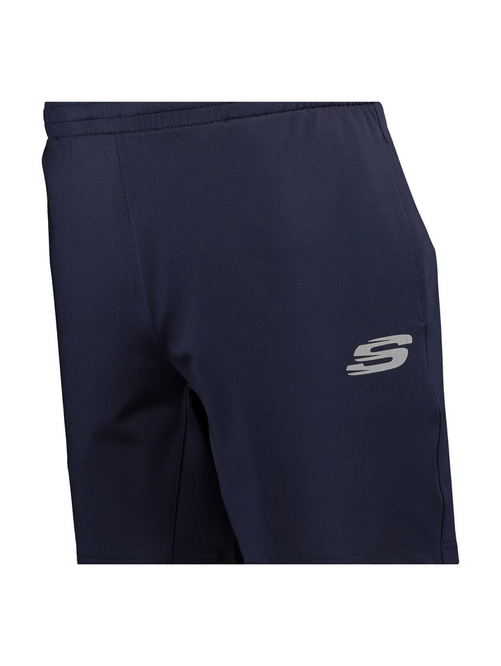 Short deportivo Skechers en color azul marino con logotipo lateral y cintura elástica.