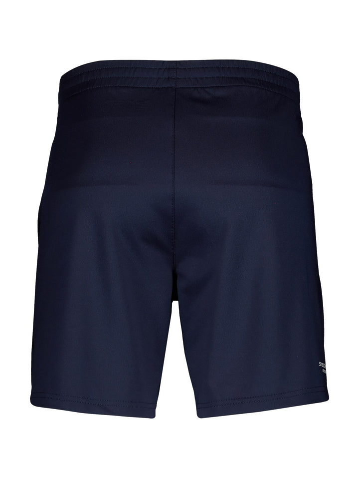 Short deportivo Skechers en color azul marino con logotipo lateral y cintura elástica.
