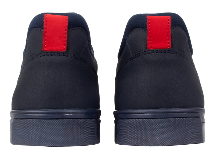 Tenis Brantano Stark para hombre en color azul marino con detalles decorativos en rojo.