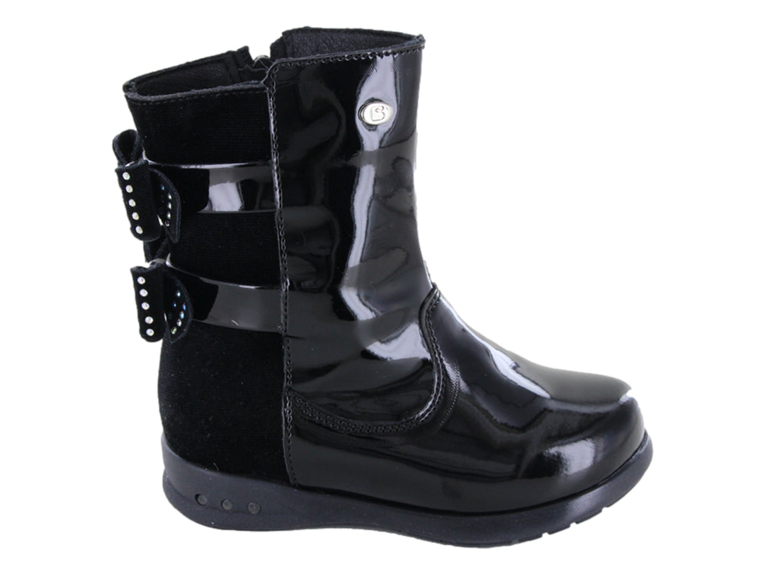 Botas Coqueta Negro Charol para Niña