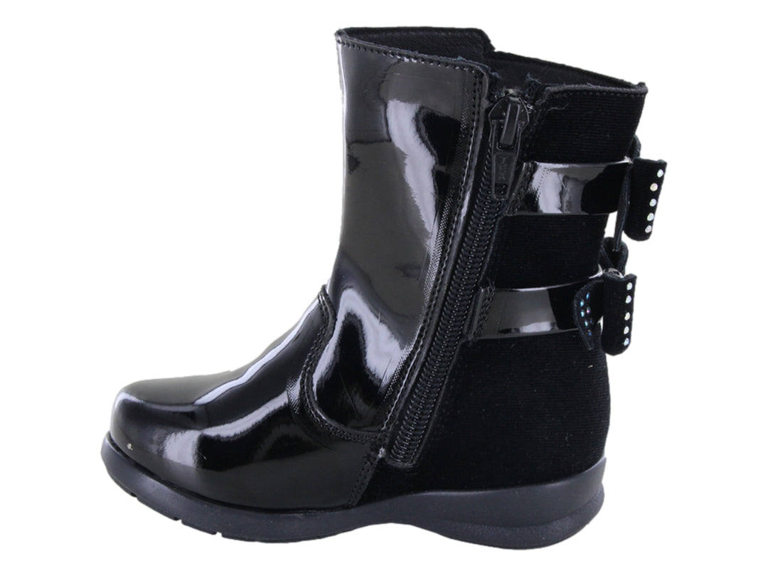 Botas Coqueta Negro Charol para Niña