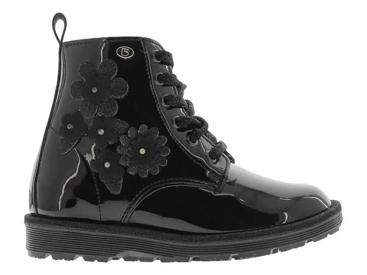 Botas Coqueta Charol Negro para Nina