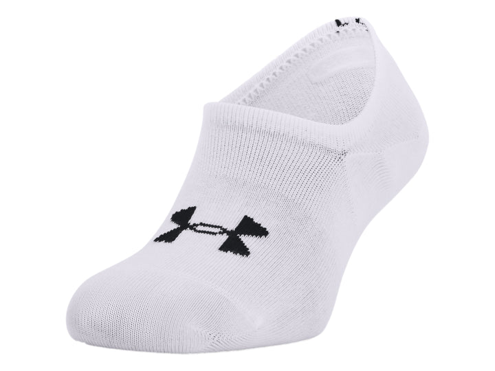 Calcetín blanco Under Armour Core Ultra Low con logotipo negro.