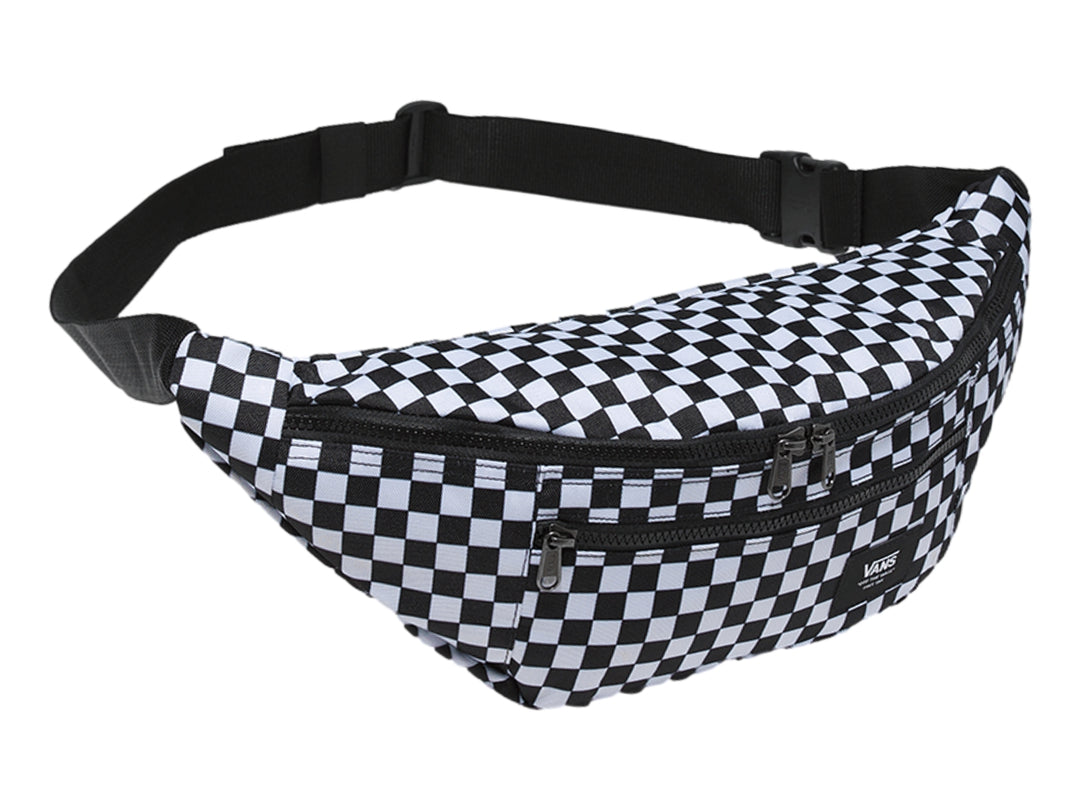 Cangurera Vans Ward Cross Body Negro con Cuadros Blancos