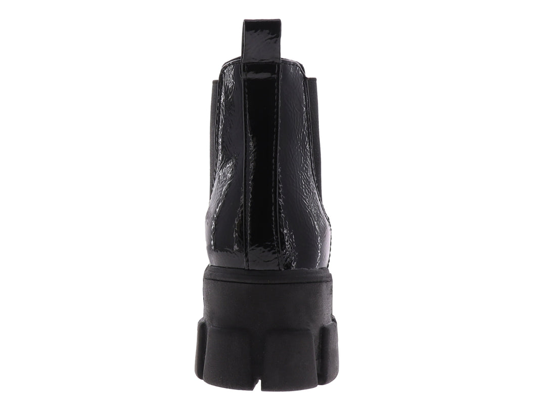 Botines Nomadas Negro Charol Arrugado para Mujer