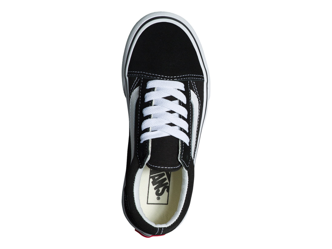 Tenis VANS Old Skool Platform en color negro con suela blanca gruesa y franja lateral blanca.