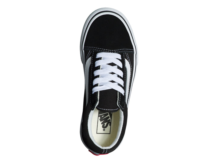 Tenis VANS Old Skool Platform en color negro con suela blanca gruesa y franja lateral blanca.
