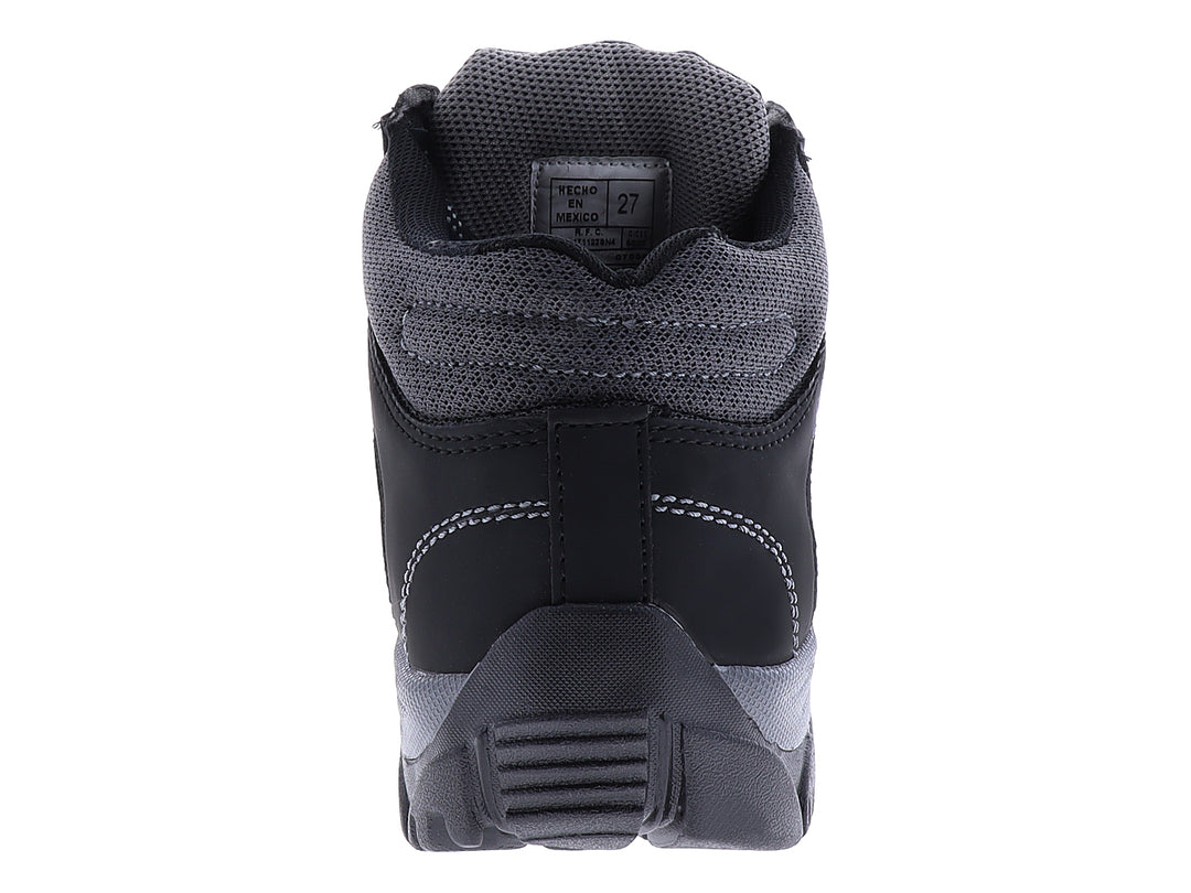 Bota deportiva 4X4 en color negro con detalles en gris y suela robusta para terreno difícil.