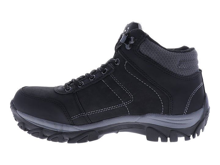 Bota deportiva 4X4 en color negro con detalles en gris y suela robusta para terreno difícil.
