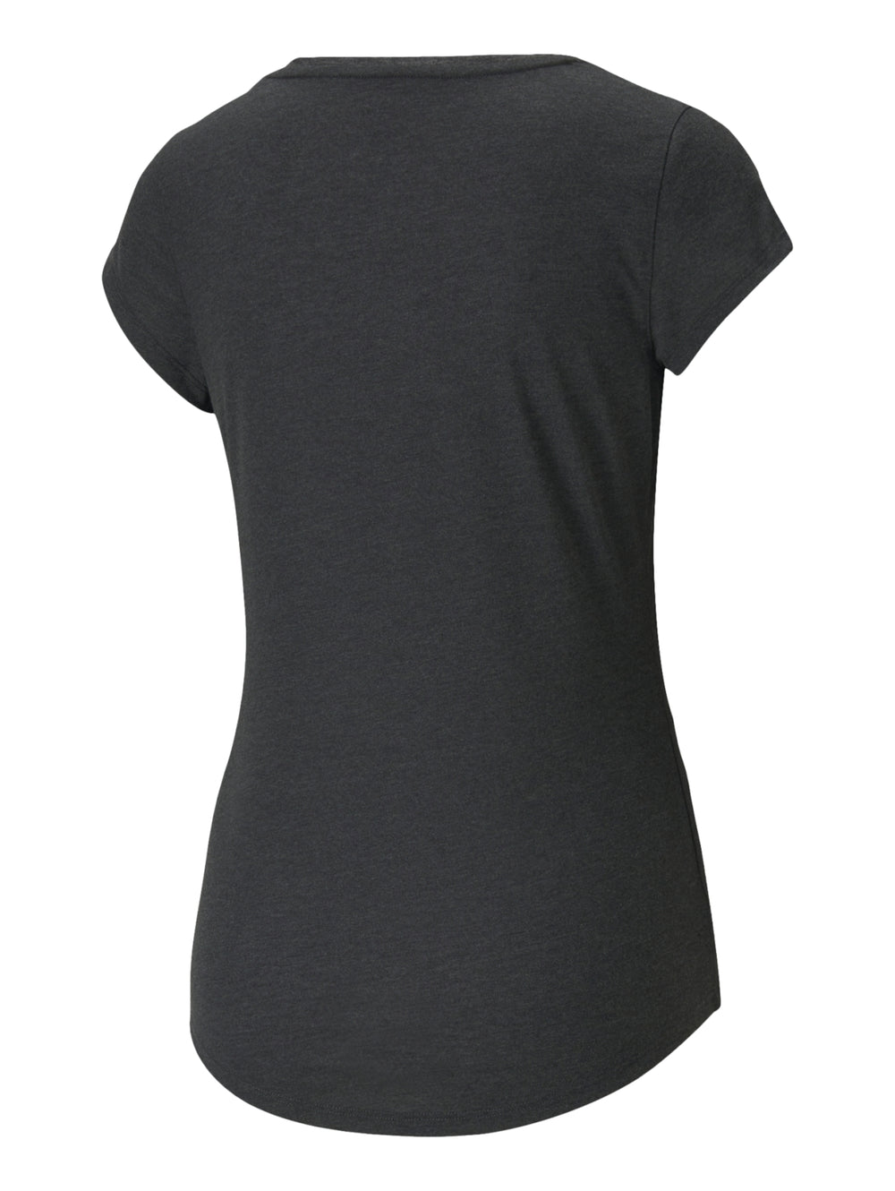 Playera deportiva PUMA color gris oscuro con logo del gato blanco en el pecho y cuello redondo.