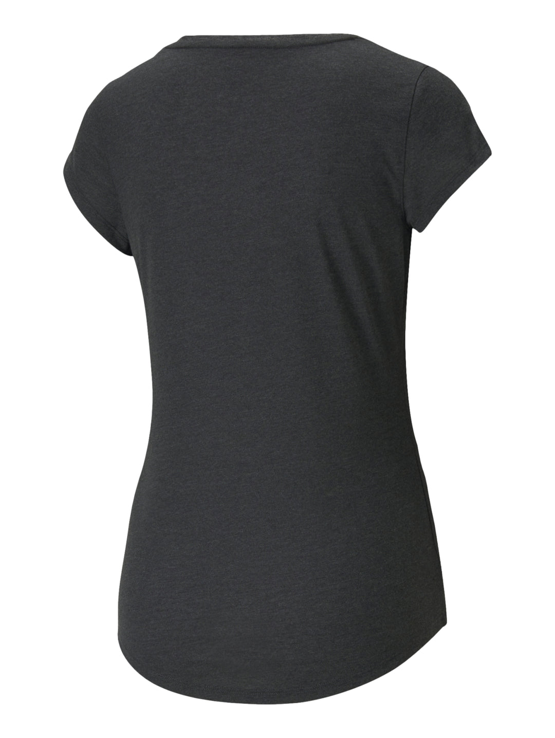 Playera deportiva PUMA color gris oscuro con logo del gato blanco en el pecho y cuello redondo.