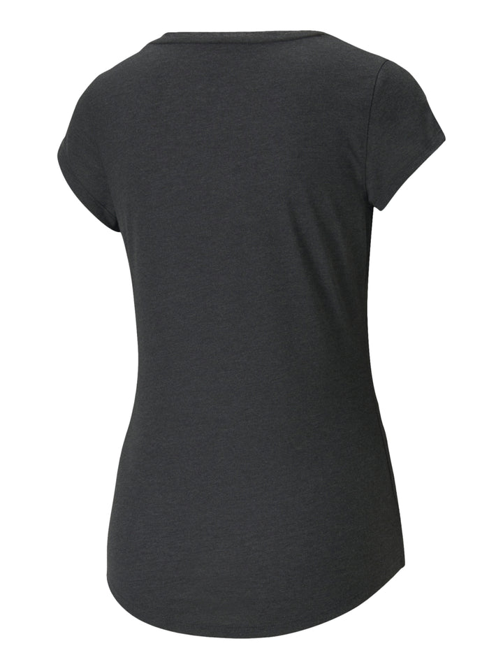 Playera deportiva PUMA color gris oscuro con logo del gato blanco en el pecho y cuello redondo.