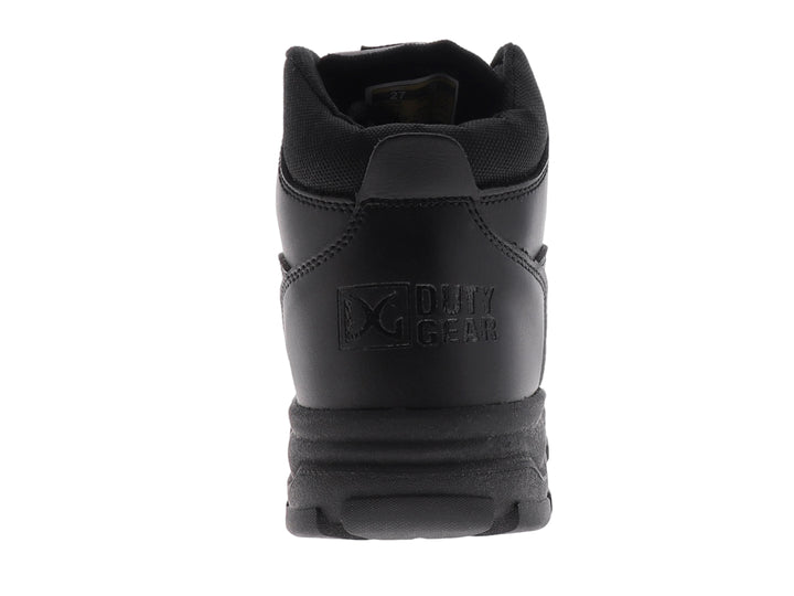 Botín táctico color negro de la marca Duty Gear con suela robusta y cordones.