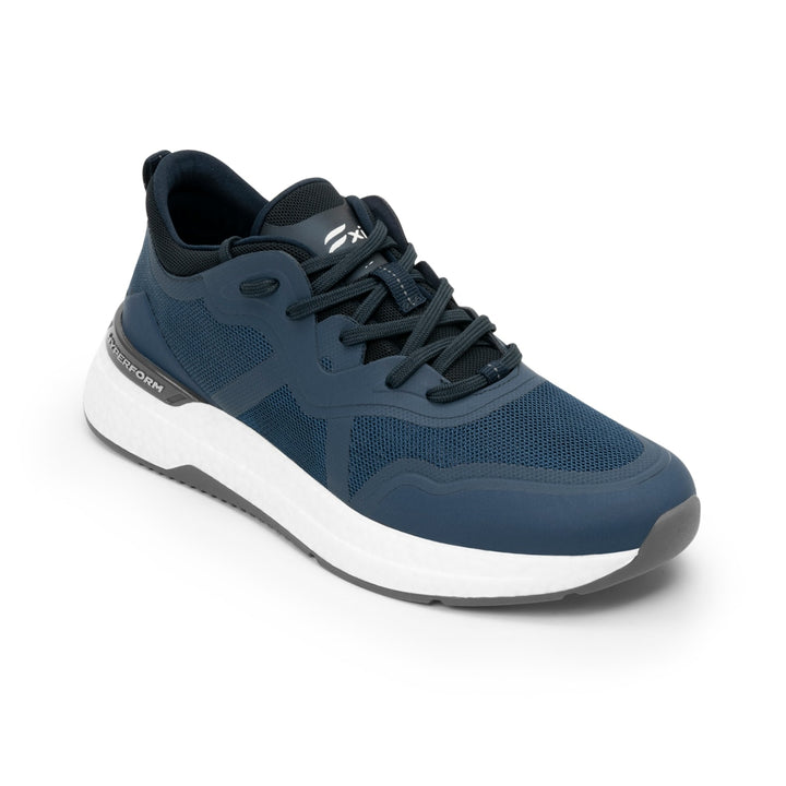 Tenis deportivos Flexi en color azul con suela blanca y detalles en malla sintética.