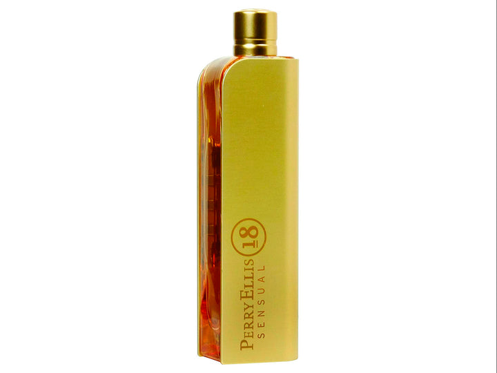Set de regalo Perry Ellis 18 Sensual para Mujer en color dorado, incluye cuatro piezas y estuche.