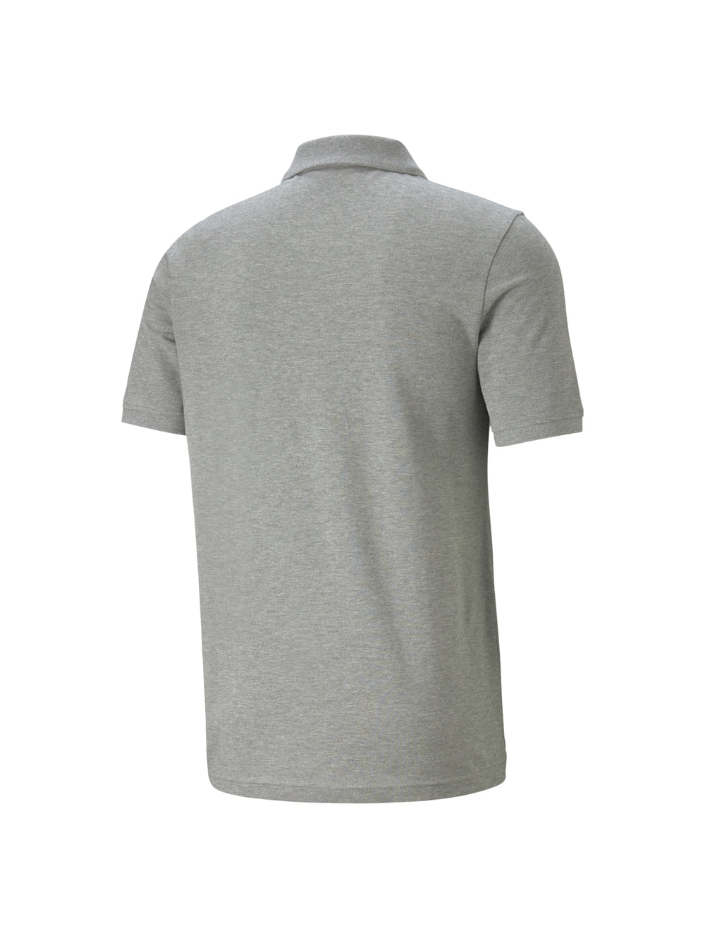 Camiseta polo PUMA de color gris con logotipo negro en el pecho.