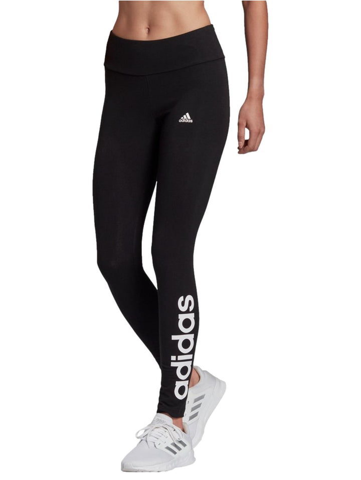 Mallas Adidas W Lin Leg Negro con Blanco