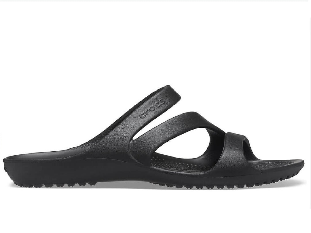 Sandalia Crocs Kadee II de color negro para mujer vista lateral.