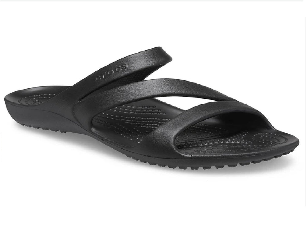 Sandalia Crocs Kadee II de color negro para mujer vista lateral.
