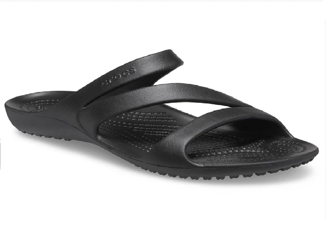 Sandalia Crocs Kadee II de color negro para mujer vista lateral.