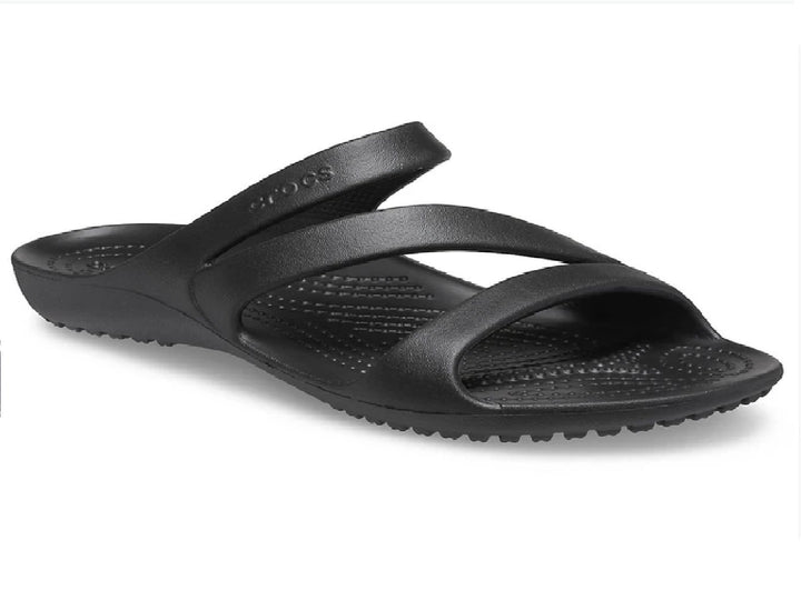 Sandalia Crocs Kadee II de color negro para mujer vista lateral.