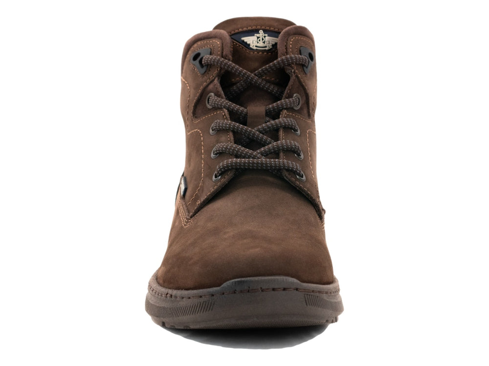 Bota casual Dockers color chocolate de cuero mate con cordones y suela a juego.