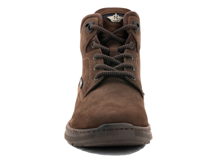 Bota casual Dockers color chocolate de cuero mate con cordones y suela a juego.