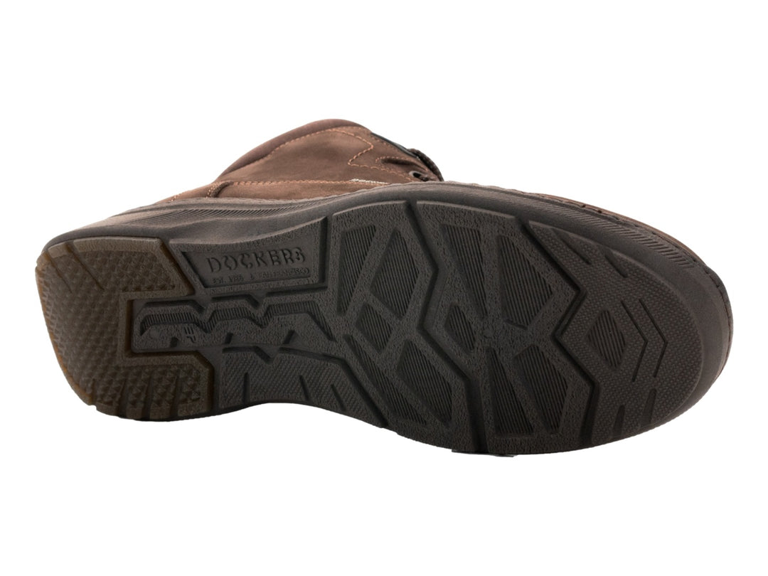 Bota casual Dockers color chocolate de cuero mate con cordones y suela a juego.