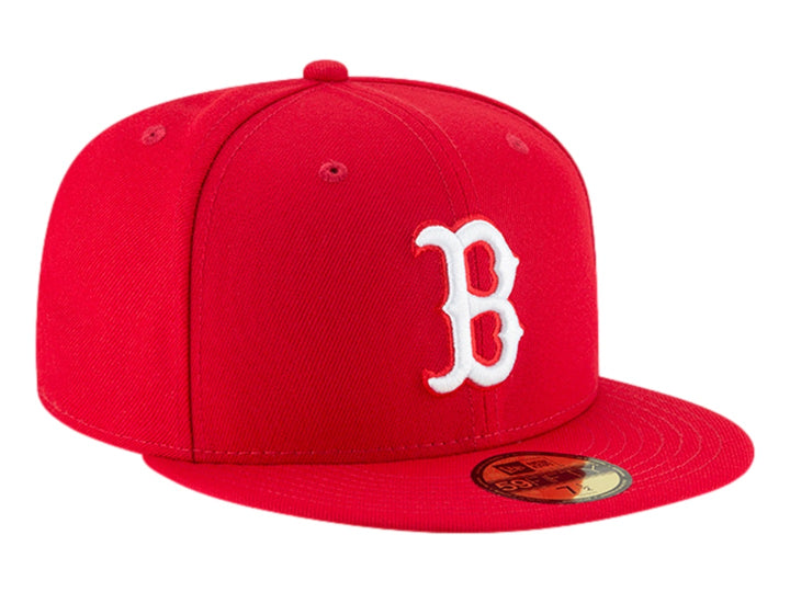 Gorra de béisbol New Era color rojo con logotipo de Boston Red Sox en blanco.