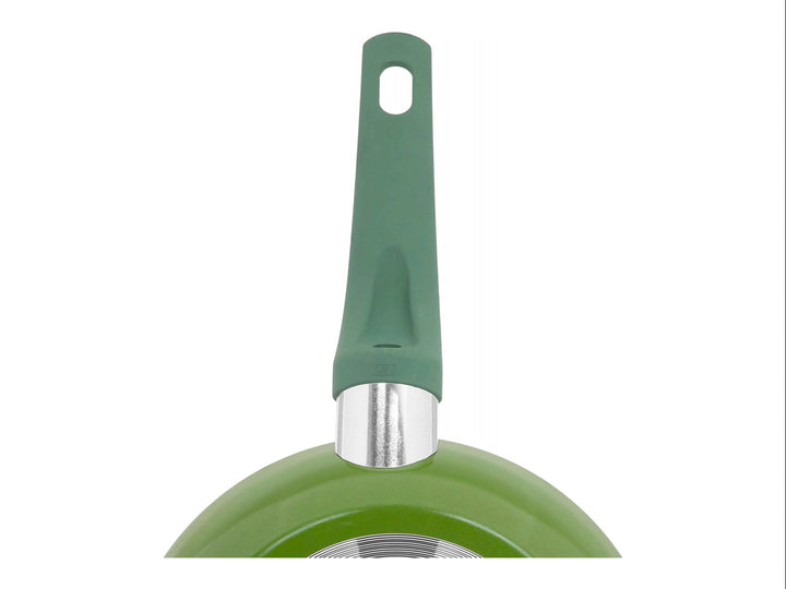 Juego de dos sartenes Ekco de color verde con interior negro antiadherente.