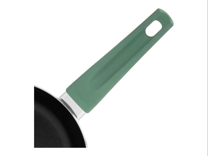 Juego de dos sartenes Ekco de color verde con interior negro antiadherente.