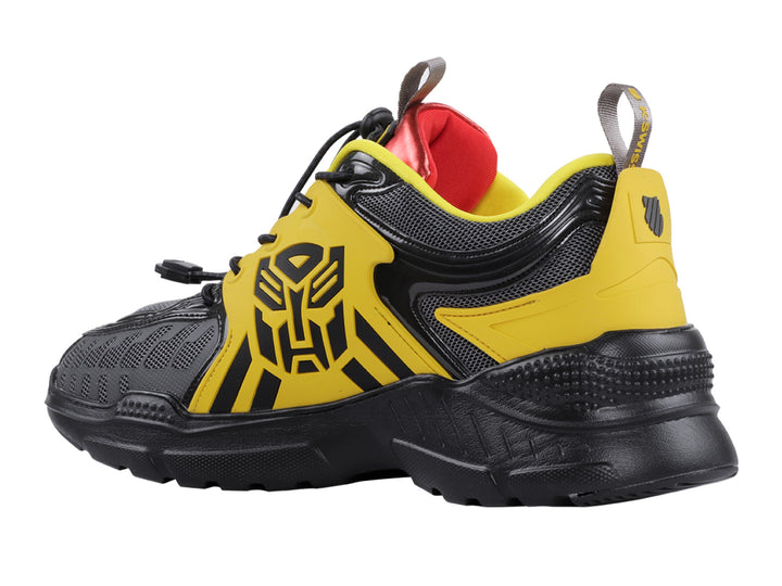 Tenis K-Swiss Hype TF para hombre en colores negro y amarillo con detalles rojos y suela robusta.