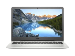 Laptop Dell Inspiron color plata con pantalla de 15.6 pulgadas y teclado negro sobre fondo blanco.