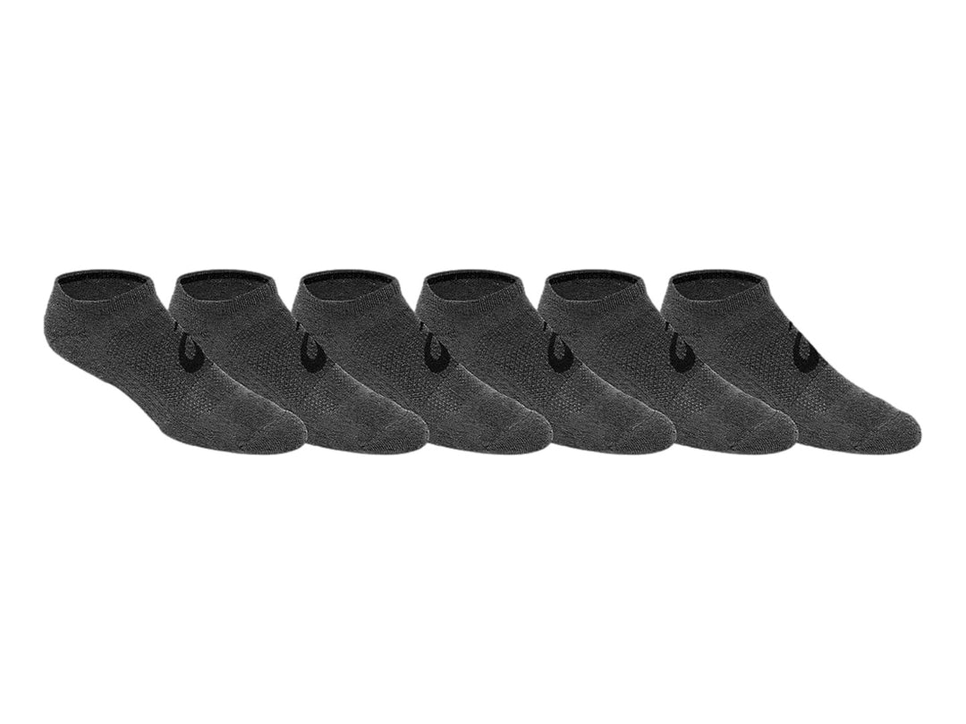 Paquete de seis pares de calcetines deportivos cortos ASICS en color gris heather iron.