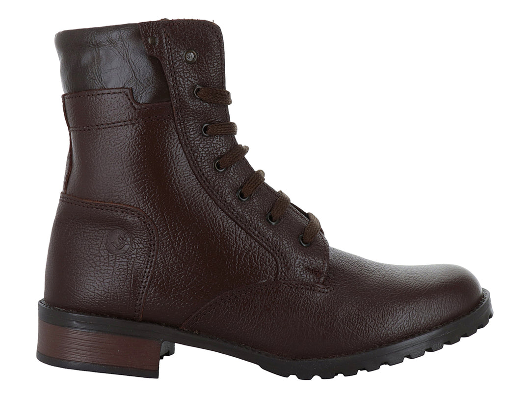 Botas Militares Nevada Piel Sorrento Café para Mujer