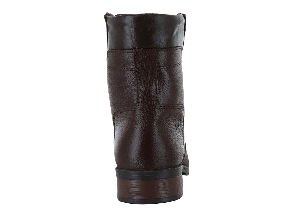 Botas Militares Nevada Piel Sorrento Café para Mujer