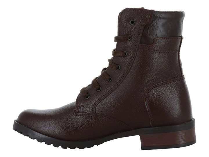 Botas Militares Nevada Piel Sorrento Café para Mujer