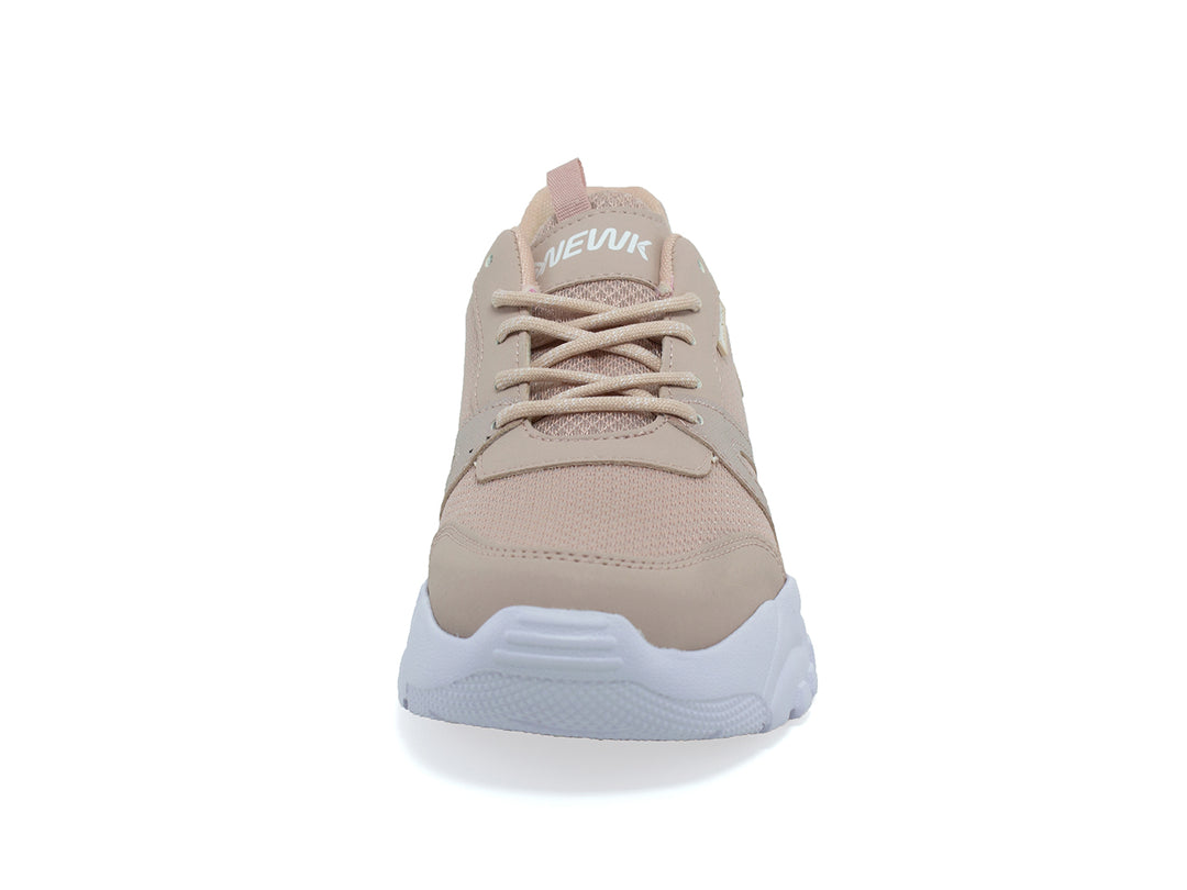 Tenis deportivos para Mujer en color maquillaje con suela blanca gruesa marca NEWK.