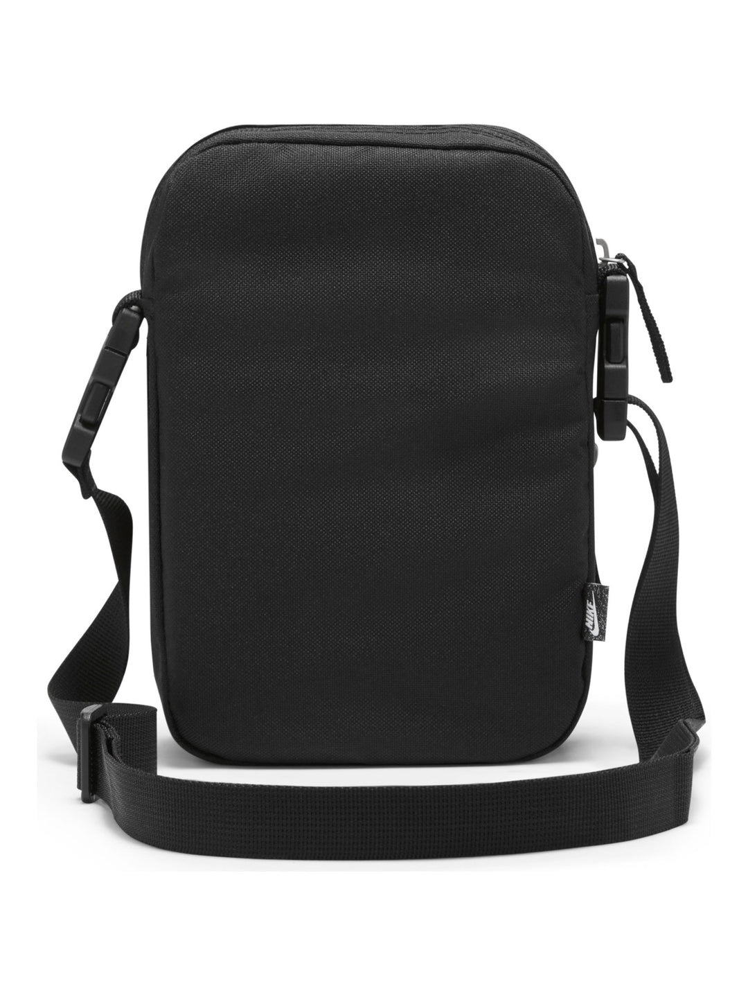 Bolso crossbody Nike negro con logotipo blanco y correa ajustable.